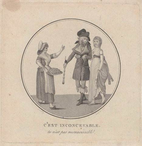 This is inconceivable. thou n'est pas reconnoissable, Lévilly, c. 1796 Canvas Print