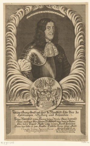 Portrait of Johann Georg, Count and Lord of Mansfeld, Christian Romstet, 1665 - 1721 Canvas Print