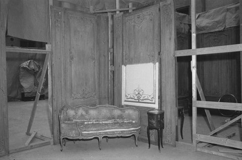 Panelling with canapé and table, 1957 Canvas Print