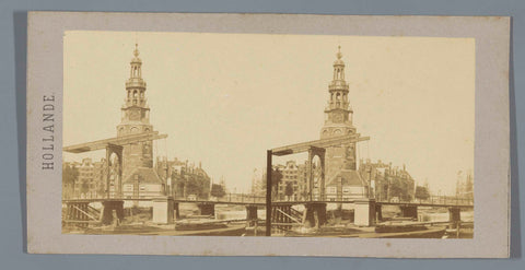 Peperbrug en Montelbaanstoren, Amsterdam, Charles-Henri Plaut (attributed to), 1858 Canvas Print