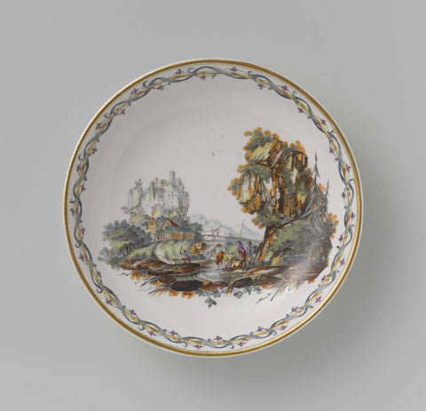 Cup and saucer, Porseleinfabriek Den Haag, c. 1777 - c. 1790 Canvas Print