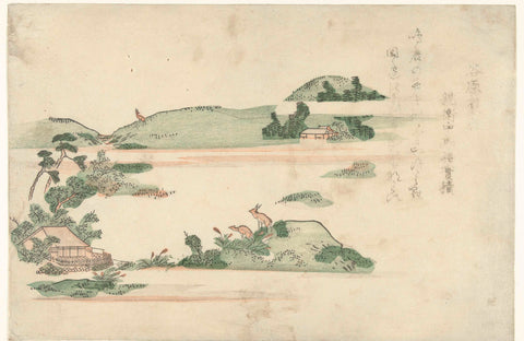 Deer at Taniwara, anonymous, 1860 - 1870 Canvas Print