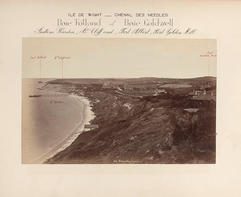 Gezicht op Totland Bay en Coldwell Bay, Isle of Wight, Poulton, 1891 Canvas Print