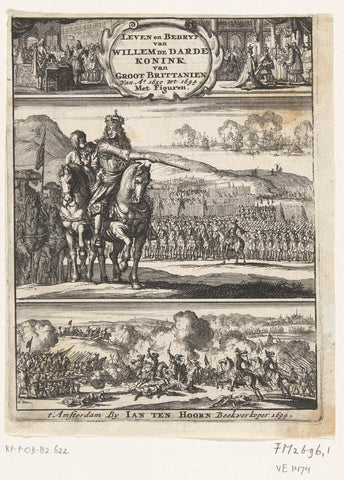 Title page from: Lambert van den Bosch, Het leven en bedryf van Willem de Darde, 1694, Jan Luyken, 1692 - 1694 Canvas Print