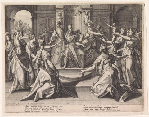 Solomon's idolatry, Raphaël Sadeler (I), 1589 Canvas Print