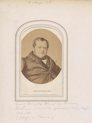 Portrait of Count Camillo Benzo di Cavour, Italian Prime Minister, Mayer & Pierson, 1855-1861 Canvas Print