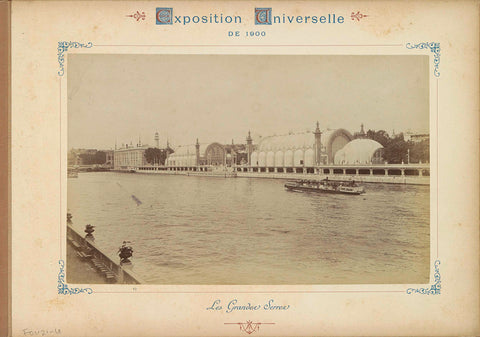 View of the greenhouses of the Palais de l'Horticulture along the Seine in Paris, Neurdein Frères, 1900 Canvas Print
