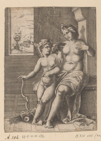 Venus en Amor, anonymous, in or after 1516 Canvas Print