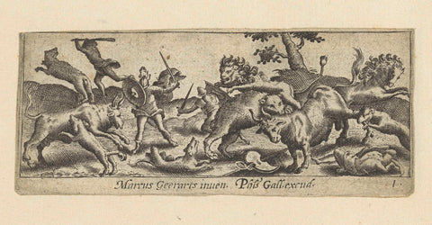 Hunting for various animals, Marcus Gheeraerts (I), 1570 - 1612 Canvas Print