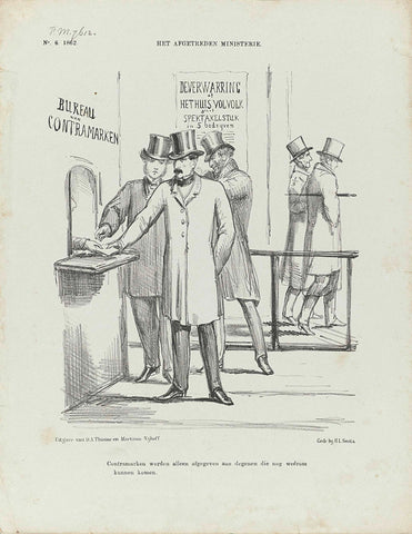 Cartoon on the resigned ministers, 1862, Johan Michaël Schmidt Crans, 1862 Canvas Print