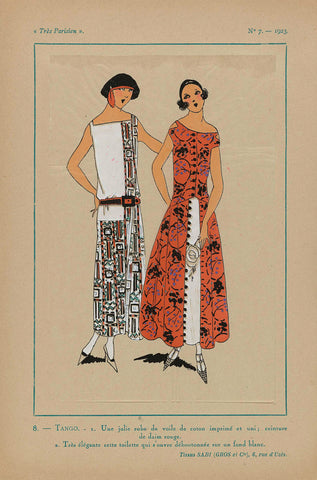 Très Parisien, 1923, No 7: 8.- TANGO. - 1. Une jolie robe de voile..., anonymous, 1923 Canvas Print