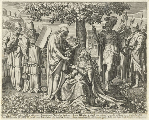 Christ and his bride under an apple tree, Johann Sadeler (I), 1590 Canvas Print