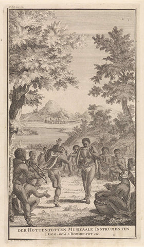 Musical instruments in use at the Khoikhoi, Abraham Zeeman, 1727 Canvas Print