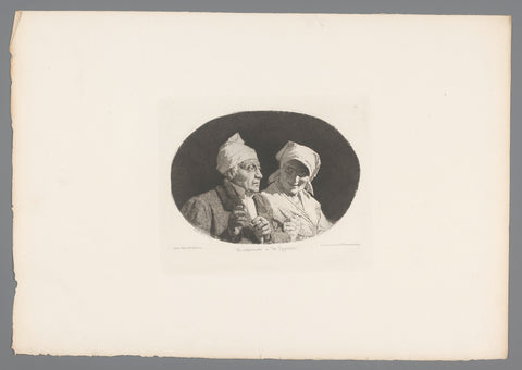 Old man and woman, Alberto Maso Gilli, 1875 Canvas Print