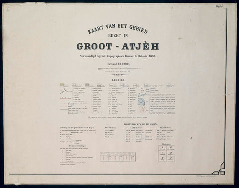 Map of the area occupied in Grand Atjèh, TopographicAl Office, 1898 Canvas Print