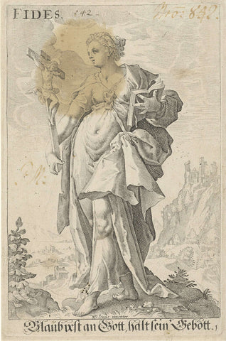 Geloof (Fides), Jacob Matham (attributed to), 1587 - 1637 Canvas Print