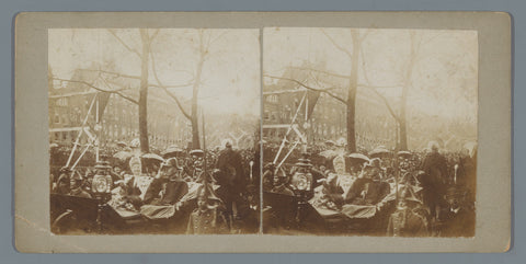 Queen Wilhelmina and Prince Hendrik in an open carriage, anonymous, 1901 - 1910 Canvas Print