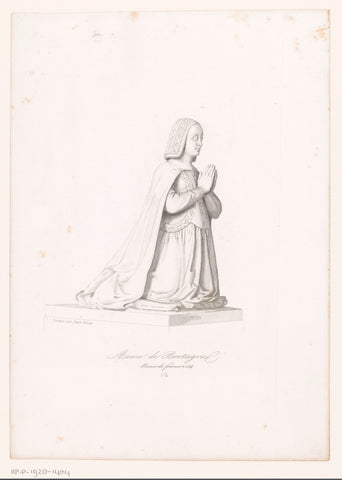 Statue of Anna of Brittany, anonymous, Paul Ponce, 1800 - 1900 Canvas Print