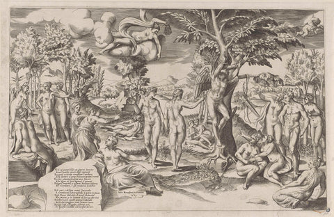 Amor in the Alysis Fields, Giulio Bonasone, 1563 Canvas Print