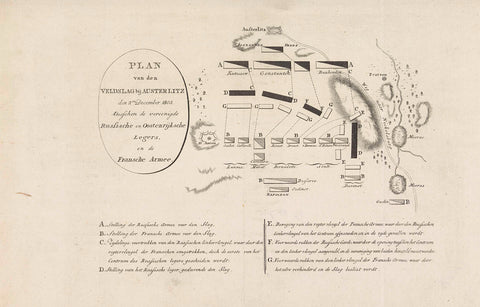 Plan of the Battle of Austerlitz, 1805, anonymous, 1805 - 1806 Canvas Print