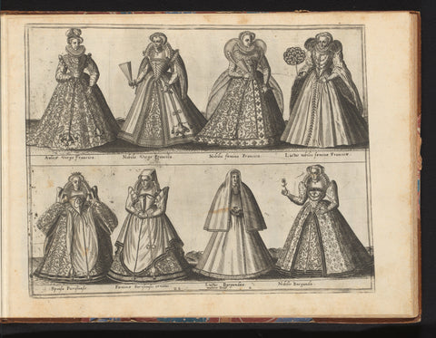 Eight Women Dressed in Fashion in France, c. 1580, Abraham de Bruyn, in or before 1581 Canvas Print