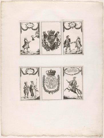 Decorations 1-6 in The Hague, 1747, anonymous, 1751 Canvas Print