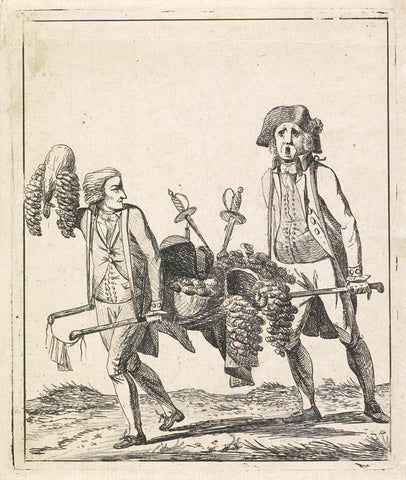 Cartoon on the Aristocracy, 1795, Hermanus Fock (attributed to), 1795 Canvas Print