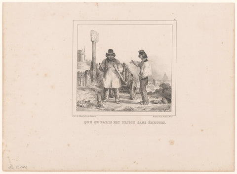 Labourer and vegetable farmer with one car, Nicolas Toussaint Charlet, 1836 Canvas Print