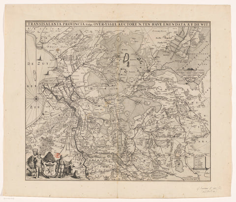 Map of Overijssel, anonymous, 1655 - 1706 Canvas Print