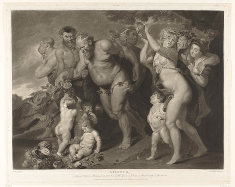 Bacchanal with Silenus, Charles Howard Hodges, 1789 Canvas Print