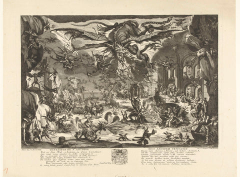 The temptation of Saint Anthony, Jacques Callot, 1679 - 1728 Canvas Print