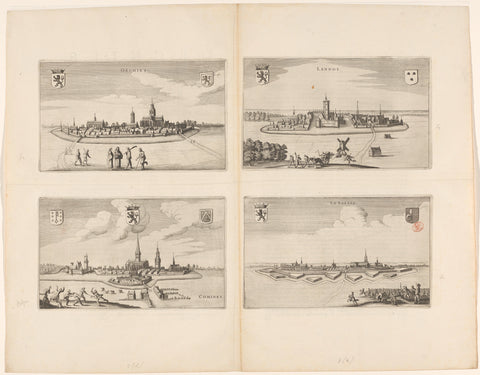 Views of Orchies, Lannoy, La Bassée and Comines, anonymous, 1652 Canvas Print