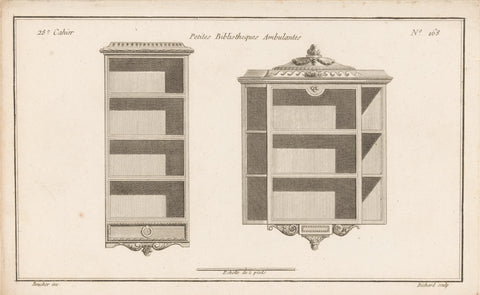 Two bookcases, Jean-Baptiste Bichard, 1772 - 1779 Canvas Print