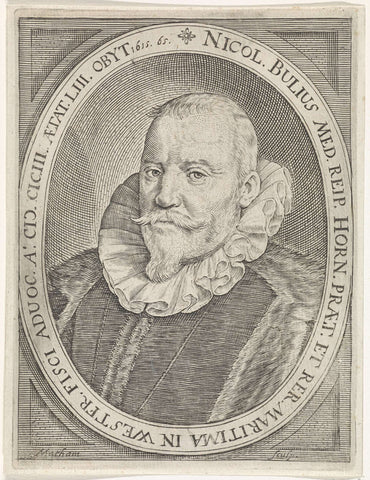 Portret van Nicolaas Bulius, Jacob Matham, 1615 Canvas Print