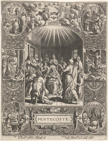 Outpouring of the Holy Spirit: Pentecost, Johann Sadeler (I), 1560 - 1600 Canvas Print