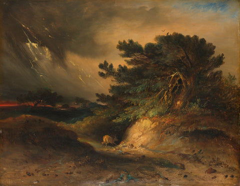 The Thunderstorm, Johannes Tavenraat, 1843 Canvas Print