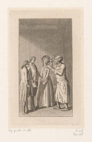 Henriettes vader leest de brief van Karl, Daniel Nikolaus Chodowiecki, 1784 Canvas Print