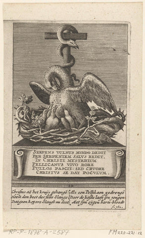 Pelican and the brass serpent, 12, Boetius Adamsz. Bolswert, 1639 Canvas Print