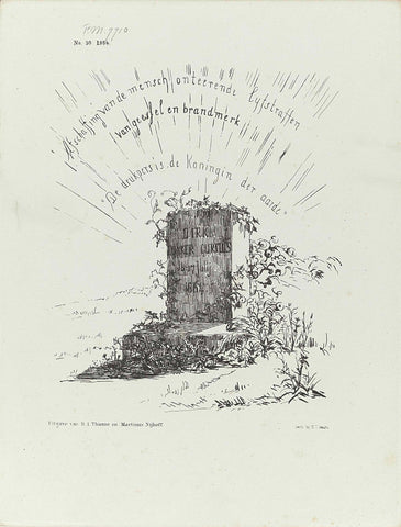 Memorial column for Mr. D. Donker Curtius, 1864, Johan Michaël Schmidt Crans, 1864 Canvas Print