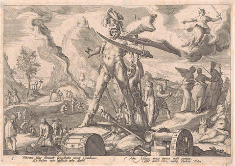 The Iron Age, Hendrick Goltzius (workshop of), 1589 Canvas Print