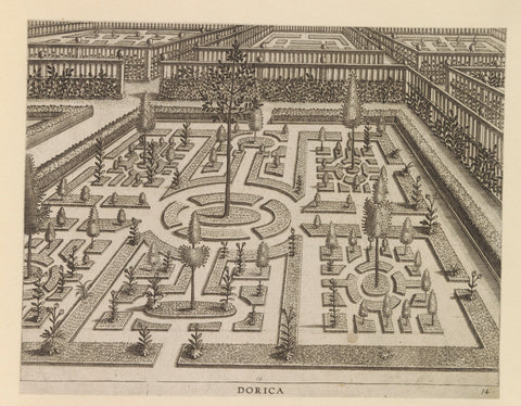 Garden with a first floor consisting of six compartments, anonymous, c. 1600 - c. 1601 Canvas Print