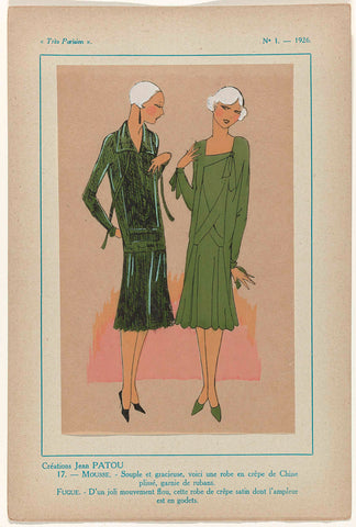 Très Parisien, 1926, No.  1, Pl. 17: Creations Jean PATOU - MOUSSE, G-P. Joumard, 1926 Canvas Print