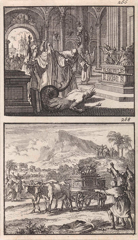 Ark of the Covenant in the Temple of Dagon / Return of the Ark of the Covenant, Jan Luyken, 1698 Canvas Print