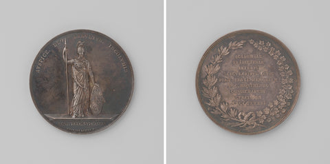 Bicentennial of the University of Applied Sciences of Utrecht, medal minted by order of the curators, David van der Kellen (1804-1879), 1836 Canvas Print