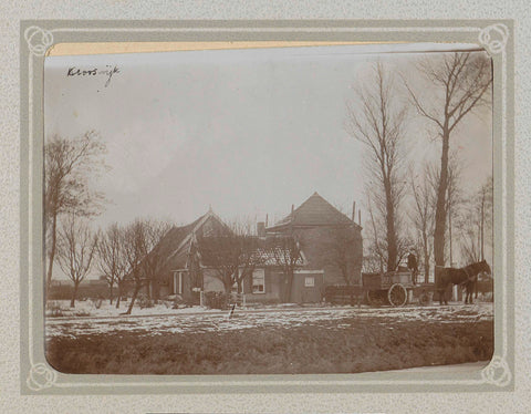 Man with horse and carriage at a farm in the snow in Crooswijk, Folkert Idzes de Jong, c. 1905 - c. 1907 Canvas Print