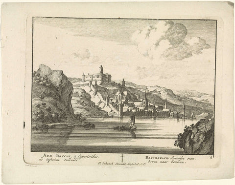 Bacharach on the Rhine with Stahleck Castle, Jan van Call (I), 1694 - 1697 Canvas Print