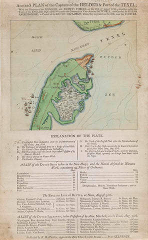 Map of the head of North Holland and Texel, conquered by the British, 1799, anonymous, 1799 Canvas Print