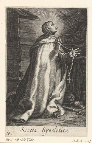 Saint Syncletica of Alexandria as hermit, Boetius Adamsz. Bolswert, 1619 Canvas Print