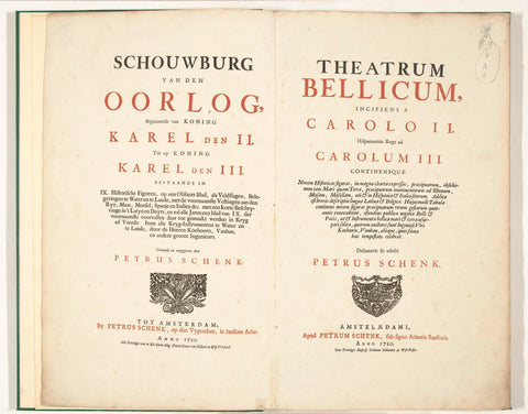 Title page for the print work: Schouwburg van den oorlog, edition 1720, Pieter Schenk (I), 1720 - 1722 Canvas Print