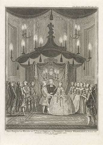 Marriage of William V and Wilhelmina of Prussia, 1767, anonymous, 1767 Canvas Print